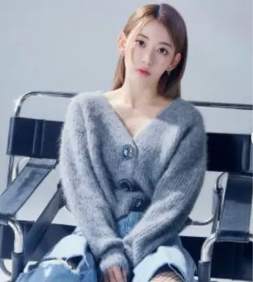 릴리 브라운 캔디 스톡 빅 비쥬 버튼 가디건