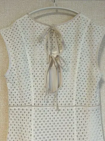 화이트 슬리브리스 롱 원피스 M 사이즈