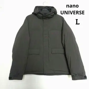 nano UNIVERSE 후드 부착 다운 자켓 차콜 그레이