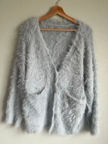 복슬복슬 샤기 가디건 gblue