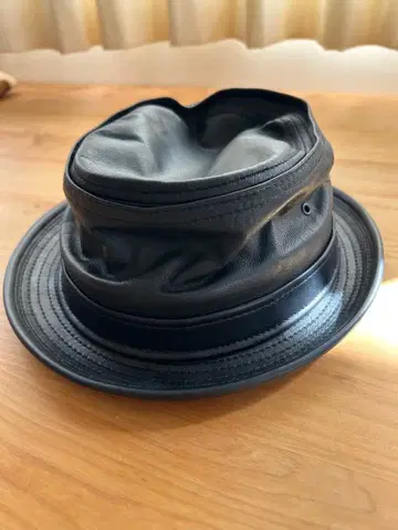 미사용 택 포함 NEW YORK HAT 가죽 버킷 햇 블랙