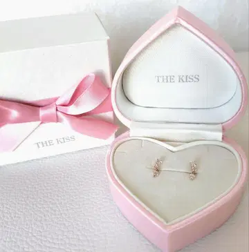 THE KISS 핑크 골드 귀찌 하트형 박스 포함