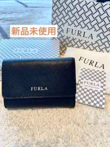 [ 미사용 새상품 ] FURLA 블랙 3단 폴더형 지갑 부속물 있음