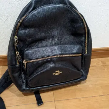 블랙 가죽 백팩