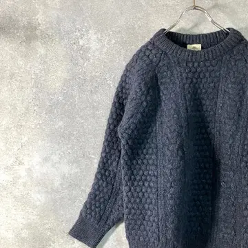 Bonner of Ireland 니트 스웨터 네이비 무지 울