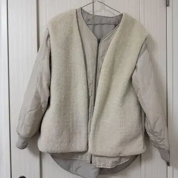 niko and 니코앤드 4way 크림색 플리스 블루종 보아 베스트