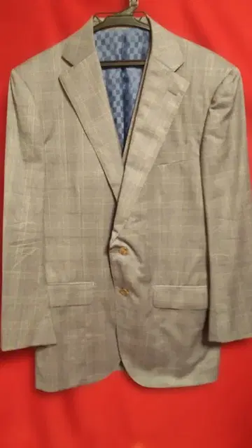 KAISER 그레이 체크 무늬 테일러드 자켓 & 베스트 세트