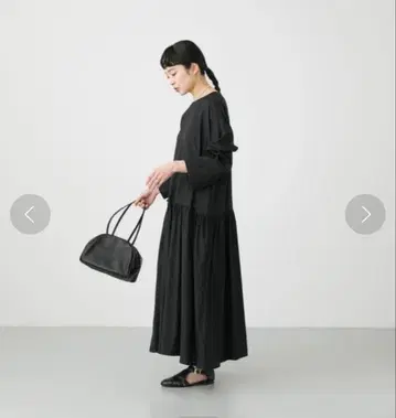 카구레 큐프라 코튼 개더 원피스