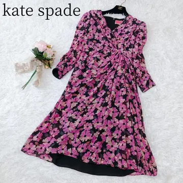 [ kate spade ] 실크 롱 원피스 꽃무늬 플레어