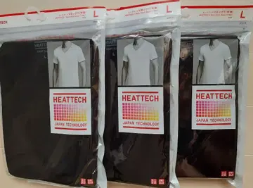 유니클로 히트텍 V넥T 블랙 L 3장 세트