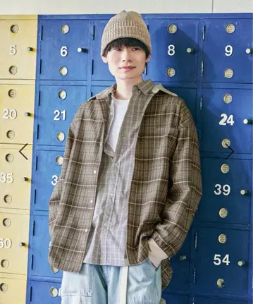 Make stuff 니코앤드 료타 절개 체크 셔츠 M 새상품