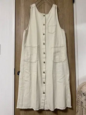 USED studio CLIP 더블 프론트 데님 점프 스커트 아이보리