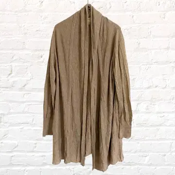 네이비 벌키 가디건 미디 기장 니트 방한 대책 빅 루즈 드레이프감