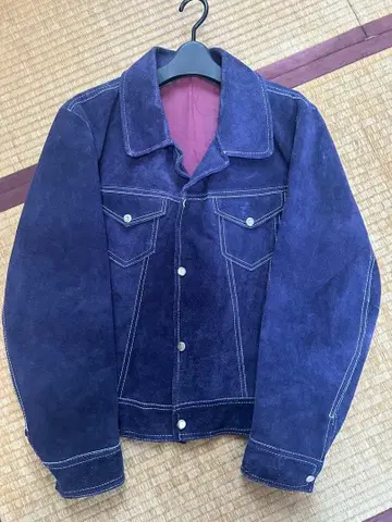 스웨이드 자켓 보라색 블루 퍼플