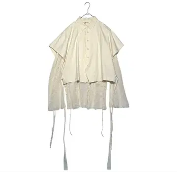 midorikawa 23ss 메쉬 레이어드 셔츠