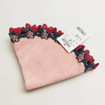 치카자와 레이스 딸기 꽃 따기 손수건 서클 손수건 미사용 새상품