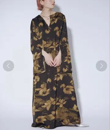 에지크 3way 넥 모듬 플라워 드레스 원피스 포멀