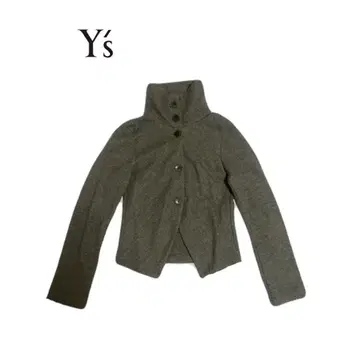 [ Y's ] 울 자켓 스탠드 카라 카키 그레이