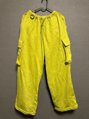 Perushu 카고 팬츠 밝은 옐로우 그린