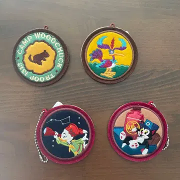 도쿄 디즈니랜드 캠핑 우드 척 와펜 배지 4개 세트