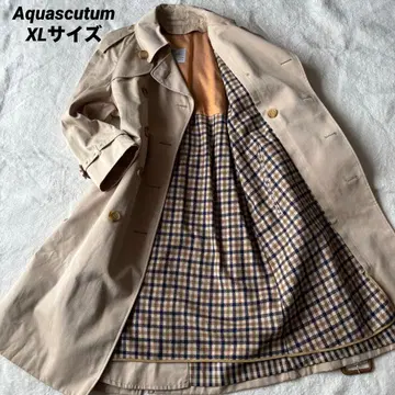 아쿠아 스큐텀 트렌치코트 라이너 포함 클럽 체크 XL 사이즈