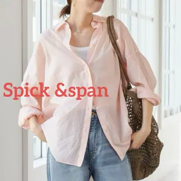 새상품급 Spick & span 가먼트 다이 카슈쿨 셔츠 핑크