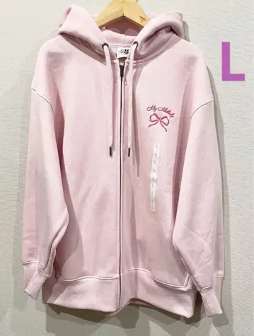 새상품 지유 마이멜로디 맨투맨 오버 사이즈 풀 집업 후드티 핑크 L GU