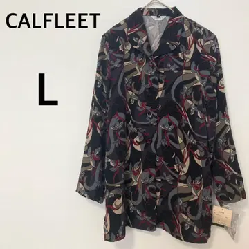 CALFLEET 교토 프린트 디자인 셔츠 [ L ] 어깨 패드