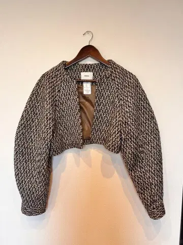 MURUA 트위드 노카라 자켓