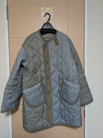 nop de nod 퀼팅 자켓 그레이와 올리브