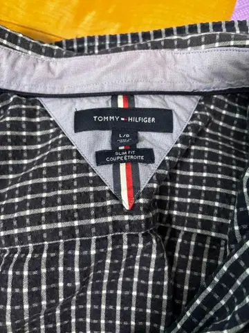 TOMMY HILFIGER 체크 무늬 L 네이비