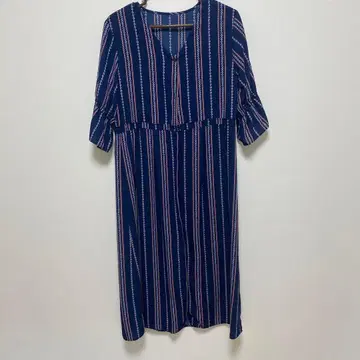 Ciaopanic 스트라이프 패턴 긴팔 셔츠 원피스 F 사이즈