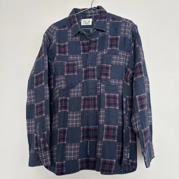 Papas 네이비 체크 무늬 플란넬 셔츠 LL 사이즈