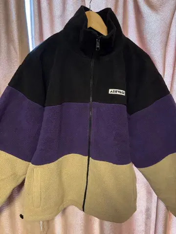 AIRWALK 플리스 자켓 블랙 보라색 베이지