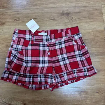 Liz Lisa 프릴 체크 숏팬츠 레드