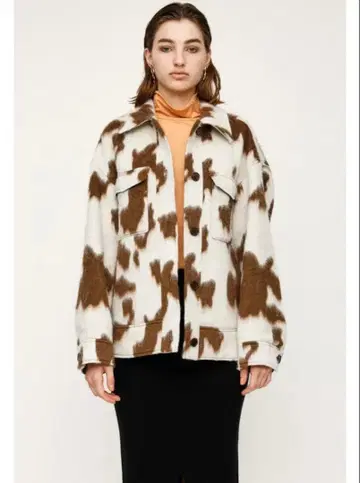 SLY SHAGGY OVER SH 카우 패턴 자켓