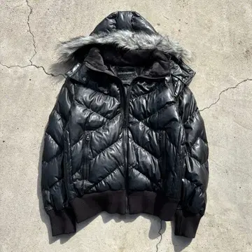 UNKNOWN OPIUM BLACK FUR PUFF JACKET Y2K