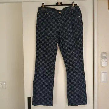 앙코키누 모노그램 데님 스트레이트 팬츠