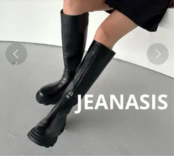 러그 밑창 백 지퍼 롱 부츠 미사용 새상품