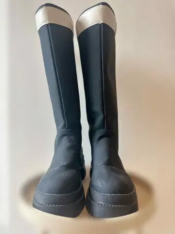 MDSHION 블랙 실버 롱 부츠