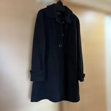 블랙 울 롱 코트