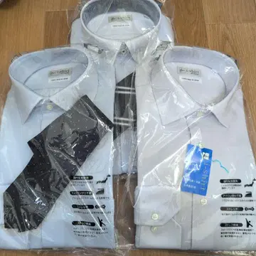 [ 미사용 3장 세트 ] 긴팔 와이셔츠 2점 넥타이 포함 39-82