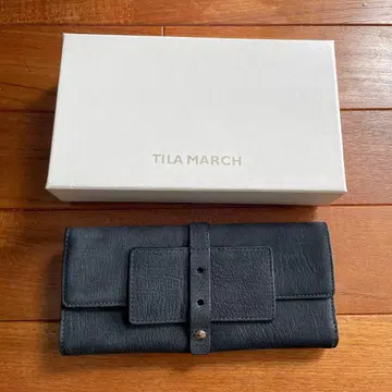 TILA MARCH 장지갑 티라치 천연 가죽 네이비