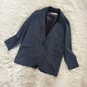 ZARA 네이비 테일러드 자켓 여성용 오버 사이즈 XS