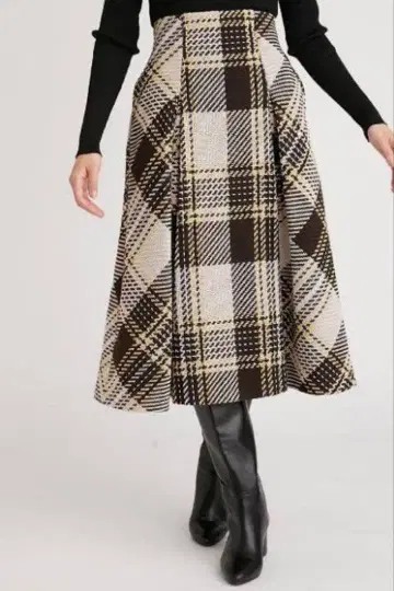 [ Snidel ] 로빙 체크 스커트 BEG