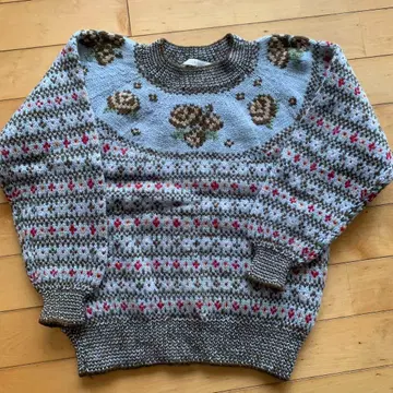 메이슨 그레이 MAY SON GREY 레트로 스웨터 꽃무늬 쇼와 레트로