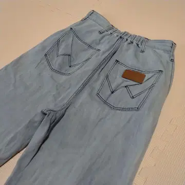 Wrangler x SHIPS 와이드 팬츠 이지 팬츠 마 혼방 블루 M
