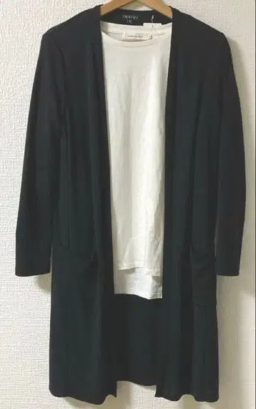 INDIVI 블랙 롱 가디건 긴팔 블랙 38