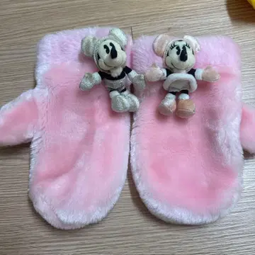 미키 미니 캐릭터 미튼 핑크