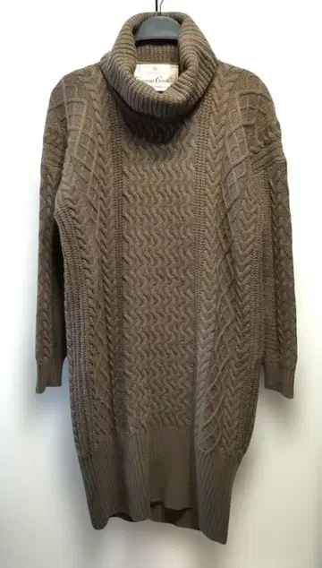 나노 유니버스 케이블 터틀 니트 원피스 38(M) 차콜